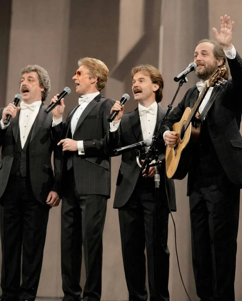 “THE FINAL ‘THANK YOU’ THAT MADE THOUSANDS CRY IN THE SAME MINUTE.” That night in Virginia didn’t feel like a concert. It felt like a held breath. Thirty-eight years of harmony sat quietly in the room as The Statler Brothers walked out one last time—slower, steadier, eyes shining with the kind of knowing that needs no speech. Before a single note, you could already see it: hands to faces, heads bowed, people bracing for something they weren’t ready to lose. Some had been there since Flowers on the Wall. Others grew up on Elizabeth. But when the opening line of Thank You World drifted out, time softened. The crowd didn’t just listen—they stood, almost without thinking, as if standing was a promise: we’ll remember. There were no fireworks. No big goodbye speech. Just four voices offering gratitude instead of grief. And in that shared minute—when thousands wiped their eyes at once—it wasn’t only their farewell. It was the quiet closing of an era that knew how to say goodbye with grace. When a song becomes a goodbye, are we mourning the artists on stage — or the part of our own lives that’s quietly ending with them?